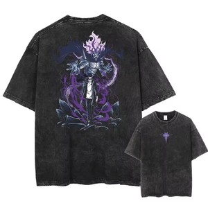 Camiseta Unisex Vintage con Estampado Gráfico, Cuello Redondo, Corte Holgado, Informal, Elegante, para Uso Diario y Moda Urbana - Product Image 3
