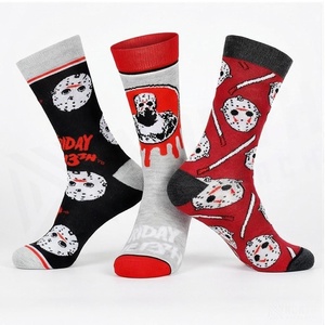 Calcetines Friday The 13th con diseño de personajes, transpirables, de poliéster y elastano, calcetines informales para adultos, temporada de otoño - Product Image 3