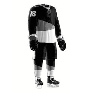 Ensemble de maillots de hockey sur glace personnalisés imprimés par sublimation, meilleure qualité, couleur unie, uniforme d'équipe pour homme et femme - Product Image 3