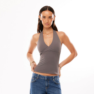 Custom Logo Womens Regular Length Tank <b>Top</b> Sleeveless O Neck Ribbed Cotton LightWheight Breathable Fabric <b>Tops</b> For Womens - Product Image 4