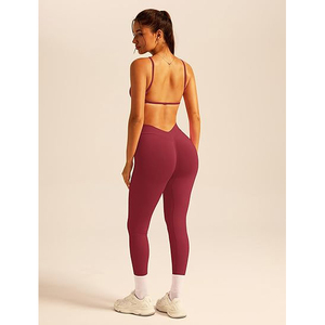 Conjunto de Yoga para Mujer, Bra Deportivo Antibacterial, Leggings de Cintura Alta, Secado Rápido, Absorbe la Humedad, Elástico en Cuatro Direcciones, Nailon y Spandex - Product Image 5