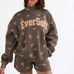 <b>Women's</b> Mockneck Sweatshirt Soft Brushed Cotton Blend Relaxed Fit Pullover Custom Logo Factory OEM ODM Supplier - Product Image 1