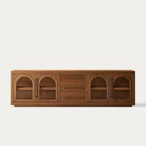 Midcentury <b>Wood</b> <b>Storage</b> <b>Cabinet</b> with Flat Panel Doors Stylish Living Room Sideboard for Home Bedroom and Entryway - Product Image 6
