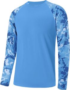 Customized UPF 50 Quick Dry 100% Polyester Fishing <b>Sunscreen</b> Long Sleeve Fishing Hiking Shirt Breathable Moisture Wicking Sun - Product Image 3
