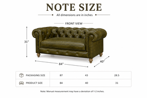 50% OFF Genuine Leather Chesterfield <b>Sofa</b> Premium Olive Green Rolled Arm Tufted Button <b>Sofa</b> <b>with</b> Solid Wood Legs - Product Image 2