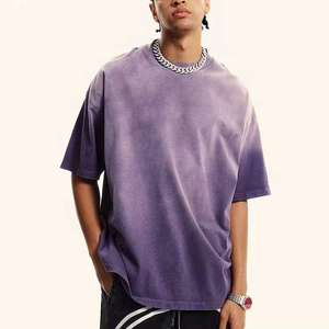 OEM ODM New Design Customizable 100% Cotton Streetwear Men T-Shirt Loose Fit Acid Wash Drop Shoulder Boxy T Shirt For Men - Product Image 5