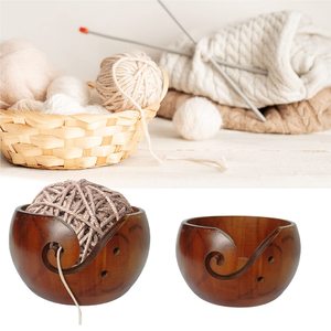 <b>Wool</b> Bowl Yarn Holder, Knitting Bowl for Knitting and Crochet Projects, Hardwood Yarn Bowl for Finer Yarns or Small Projects - Product Image 5