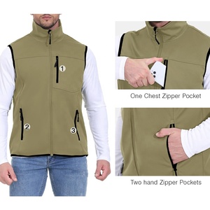 Gilet softshell pour homme, doublé polaire, coupe-vent, fermeture éclair, plusieurs poches, veste légère pour la chasse, le golf et les activités de plein air, micro-polaire - Product Image 6