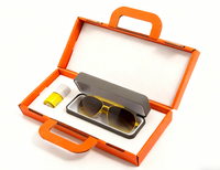 Boîte cadeau personnalisée en carton rigide avec logo, pelliculage mat de haute qualité, pour lunettes de soleil, lunettes de vue, bijoux, avec doublure en éponge et gaufrage, portable