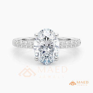 925 Silver Oval Moissanite Engagement Ring Pave Wedding Ring Bridal Promise Jewelry Gift for Women USA Luxury Sale Online Deals - Product Image 5