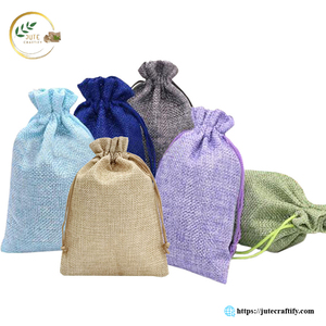 Eco Friendly Jute Return Gift <b>Pouches</b> – Handmade <b>Drawstring</b> Bags for Wedding, Party and Festival Gifts - Product Image 2