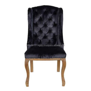 Modern Style Cushioned Wooden Lounge <b>Chair</b> <b>Vintage</b> Fabric Accent Dining <b>Chair</b> with Solid Wood Study <b>Chair</b> Design - Product Image 3