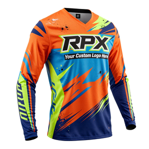 Jersey de Motocross Sublimado Personalizado al por Mayor, Transpirable, Resistente al Viento, de Secado Rápido, Impreso en Poliéster - Product Image 2