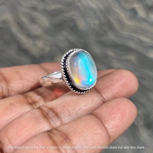 Jewelry Perfections Religious Style Silver Moissanite Bezel <b>Set</b> Oval Gemstone Wedding <b>Ring</b> for Women <b>Men</b> Unisex - Product Image 3