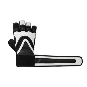 Gants de fitness demi-doigts en cuir PU avec paume en maille respirante et sangle de poignet réglable, pour la musculation, unisexe - Product Image 3