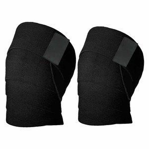 Heavy Elastic Breathable <b>Knee</b> Wraps Hook Loop Closure for Fitness Gym Workout Weightlifting Squat Training Compression Support - Product Image 1
