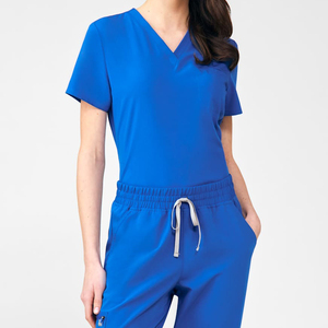 Wholesale Custom Women Medical Scrubs <b>Set</b> Nursing Uniform Breathable Hospital Scrub Suit OEM Customizable Blue Hospital Uniform - Product Image 2