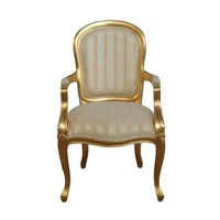 Fauteuils en feuille d'or, reproduction antique, chaises de salle à manger avec accoudoirs, conçues pour la salle à manger de restaurant et le mobilier de salon