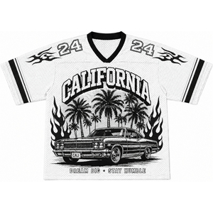 California <b>Mens</b> Mesh Basketball Jersey V-Neck Short Sleeve Sublimated Print Breathable Sportswear Adult Regular Fit - Product Image 5