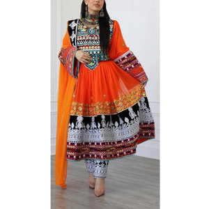 Robe afghane pour femmes, vêtements ethniques traditionnels élégants à manches longues, vêtements modestes confortables à coupe ample, vêtements brodés pour musulmanes - Product Image 1
