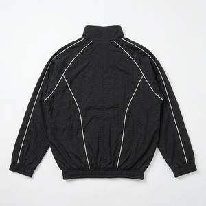 Ensemble coupe-vent en nylon noir pour homme avec empiècements blancs, personnalisable avec logo, séchage rapide, respirant, style vintage, idéal pour l'été – Vente chaude - Product Image 3