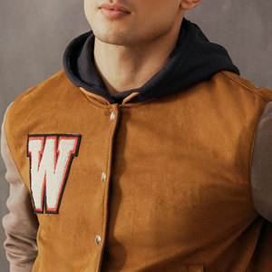Full Sleeve Wool Fabric Winter Warm Men's Letterman Jacket Newest Style Latest Design Regular Size Men's Baseball Jacket - Product Image 3