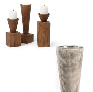 One Handed Bid Natural Mango Wood Handmade Round Candle <b>Stand</b> for Pillar & <b>Tea</b> Lights Home Decor - Product Image 1