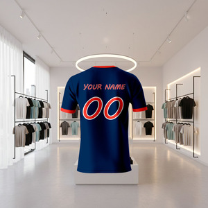 T-shirt à manches courtes en polyester à col rond avec impression intégrale par sublimation pour la production de vêtements personnalisés - Product Image 3