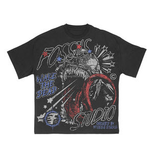 T-shirt Homme Premium Personnalisé en Coton Épais Délavé à l'Acide, Imprimé Vintage, Style Streetwear, Effet Vieilli - Product Image 6