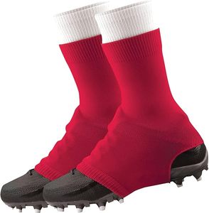 Chaussettes de football rouges avec bordure blanche, évacuant l'humidité, unisexe, pour adultes, toutes saisons, couleur unie, en polyester, vêtements de football - Product Image 1