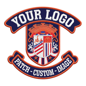 Custom Round Embroidered Woven Fabric Patches Badges Iron On <b>Sew</b> On Logo Patches for Uniform Apparel OEM Wholesale Bulk - Product Image 5