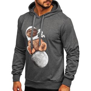 เสื้อฮู้ดผ้าฟลีซแบบสวมหัวสำหรับผู้ชายผ้าโพลีเอสเตอร์แบบเรียบสไตล์สตรีท2025ใหม่ - Product Image 2