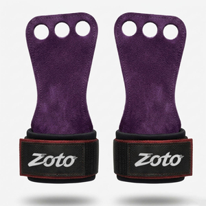 Poignées d'entraînement avec 3 trous pour les doigts, poignées rembourrées en cuir pour la protection des paumes, équipement d'entraînement pour la musculation, vente en gros - Product Image 1