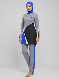 Ensemble burkini confortable, respirant, durable et modeste, burkinis islamiques 2 pièces, imprimé cristal, coupe haute, séchage rapide, taille OEM - Product Image 3