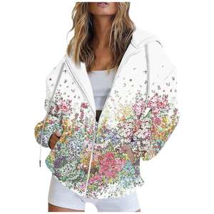 Women's <b>Leopard</b> Zip Hoodie Kangaroo Pocket Oversized <b>Printed</b> <b>Sweatshirt</b> Jacket | Winter Long Sleeve Hooded Eco-Friendly Outwear - Product Image 6
