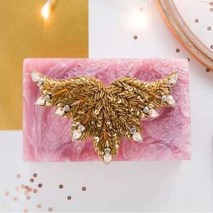 Bolso de Mano de Fiesta para Mujer, Hecho a Mano, de Resina y Cristal, Accesorio de Moda Premium - Product Image 1