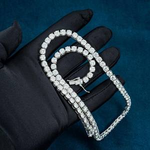 Collier tennis en moissanite 5 mm, argent sterling 925 plaqué or blanc, style Iced Out, bijoux de luxe hip-hop - Product Image 4