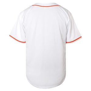 เสื้อเบสบอลสีขาวแต่งขอบสีส้ม แขนสั้น ติดกระดุม ทรงปกติ สำหรับเด็กผู้ชาย ใส่ได้ทุกฤดู สีพื้น ผ้าโพลีเอสเตอร์ - Product Image 2