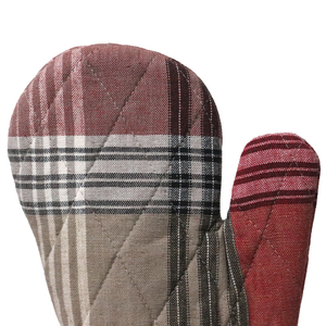 Gants de four en coton biologique de luxe, teints en fil, à carreaux, aux couleurs magnifiques, de qualité supérieure - Product Image 3