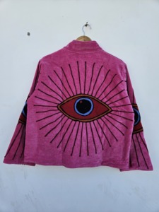 SHREE RADHA GOVIND EXPORTS Veste ethnique artisanale pour femme, en velours imprimé, broderie Suzani florale, chaude pour le printemps/l'automne/l'hiver - Product Image 6
