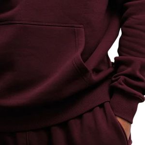 Sweat à capuche bordeaux décontracté en polaire pour homme, à manches longues, idéal pour le sport et l'hiver - Product Image 6
