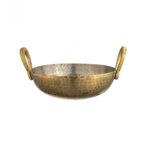 Premium Pure Brass Kadahi With Dual Handle For Home Kitchen Cookware <b>Pot</b> Stovetop <b>Cooking</b> Durable Round Kadahi - Product Image 4