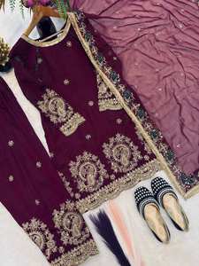 2026 Patiala Salwar Kameez, Costume Punjabi de designer avec broderie Zari dorée riche, style Bollywood, Kurta pakistanaise pour fêtes et événements Antra Lifestyle, Vente en gros - Product Image 2