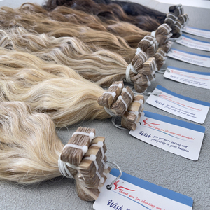 Cinta ondulada en extensiones Cabello humano Remy vietnamita Ondas sueltas suaves Textura natural Extremos gruesos Exportador de cabello al por mayor - Product Image 3