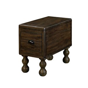 Solid Wood Rectangle 23.6 Inch Narrow Side <b>Table</b> Drawer Vintage <b>Bedside</b> Nightstand for <b>Small</b> Spaces End <b>Table</b> - Product Image 4