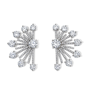 Luxury Star Shape Diamond <b>Stud</b> <b>Earrings</b> For Women Wedding 925 <b>Silver</b> Round Brilliant Cut Jewelry - Product Image 2