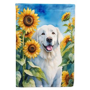 Kuvasz ธงทานตะวันสวนหลากสีสำหรับตกแต่งลานบ้านและกล่องจดหมายและลานแบนเนอร์สำหรับเตียงดอกไม้ขนาดสวน - Product Image 1