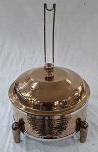 Luxury Gold Plated Metal Food Warmer Buffet Server With Lid Vintage Design Dishwasher Safe For Wedding Events - Product Image 3