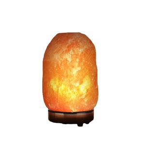 Lampe au sel de l'Himalaya avec cordon de gradation-Veilleuse Cristal Naturel Rock Base en bois classique Lampe au sel Lampe rose naturelle - Product Image 1