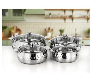 Plat de service rond en acier inoxydable martelé argenté avec couvercle, plat de service décoratif pour buffet, plat de service pour la maison - Product Image 5